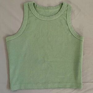 small sage green cropped tank top